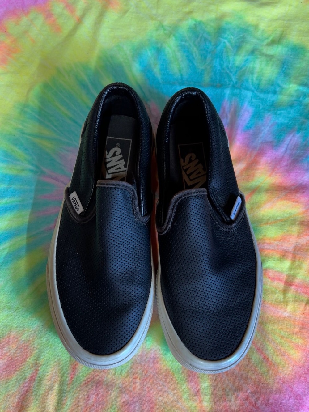Vans Black Perforated Slip-On Sneakers